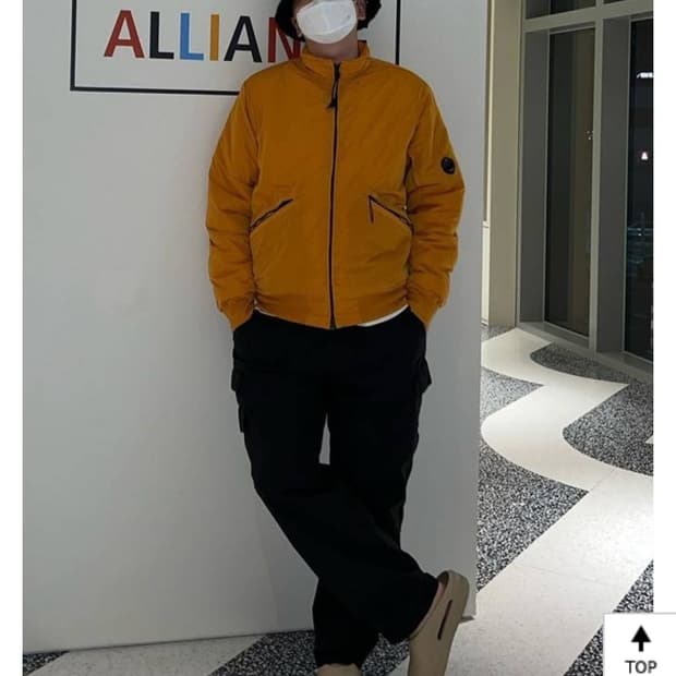 cp컴퍼니 이동휘 오렌지 패딩 105