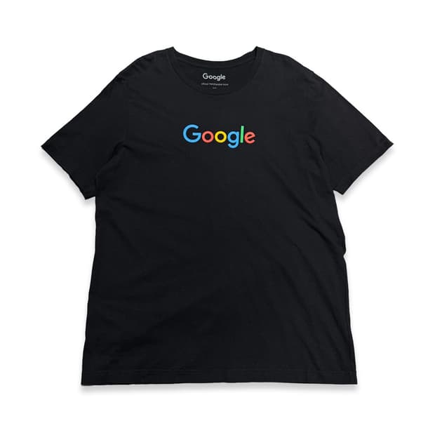 Google official 블랙컬러 프론트 로고 코튼 크루넥 반팔
