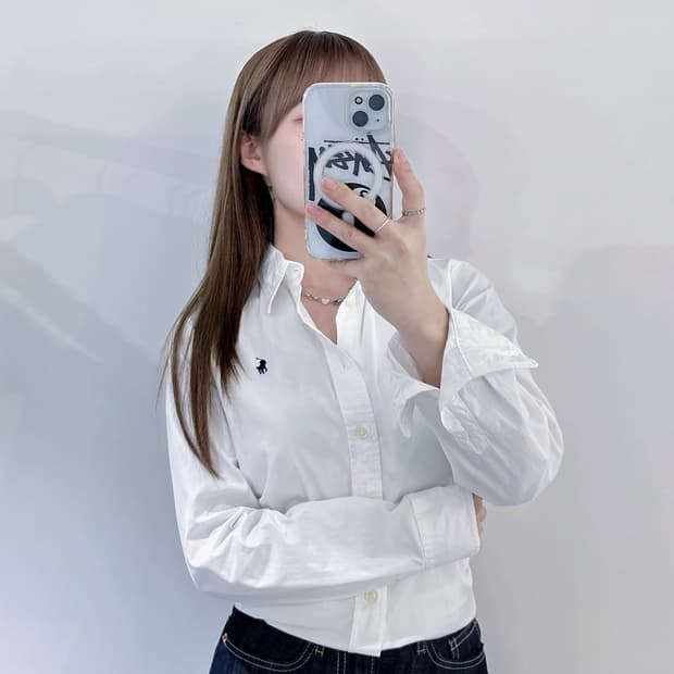 폴로랄프로렌 qr 화이트 셔츠