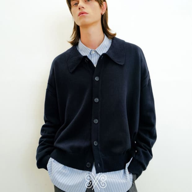 아노블리어(Anoblir) 루즈핏 빅카라넥 숏 가디건 