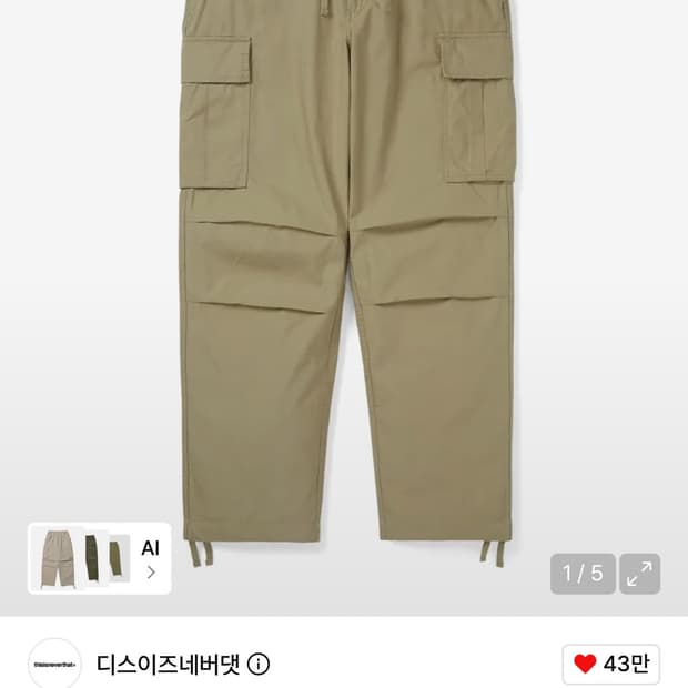 디스이즈네버댓 카고 팬츠 m사이즈