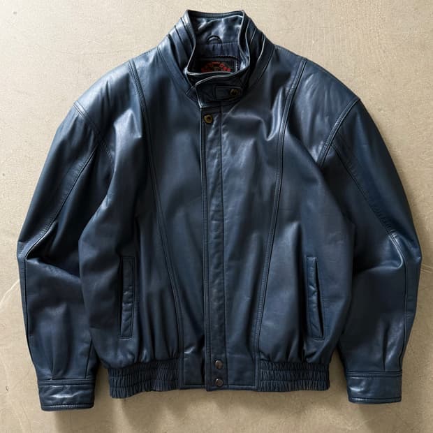 90s Elite Genuine Leather Bomber Jacket