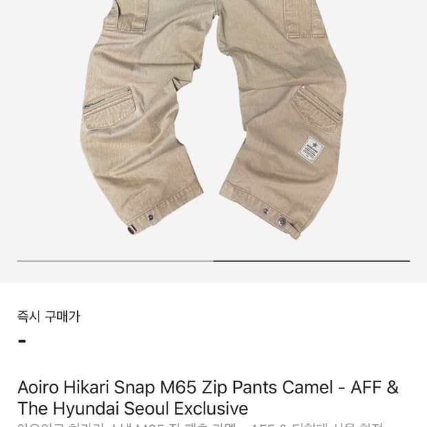 아오이로 히카리 스냅M65 팬츠 탄
