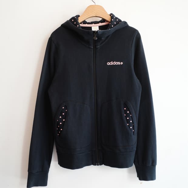 Adidas 아디다스 하트 패턴 집업 후디 