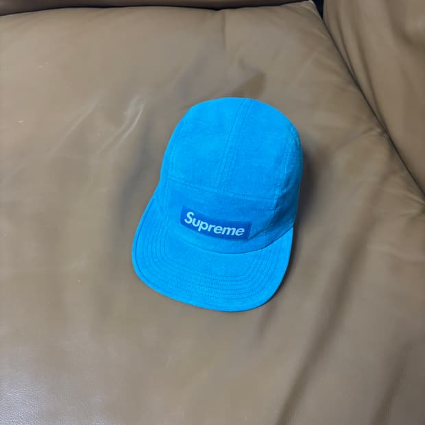 Supreme 슈프림 캠프캡 모자 (Suede Teal Blue)
