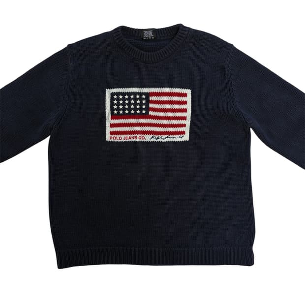 폴로진스 성조기 니트 네이비
