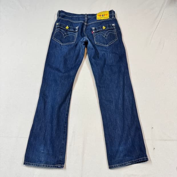 34inch) 리바이스 502 진청 스트레이트 핏 데님 청바지