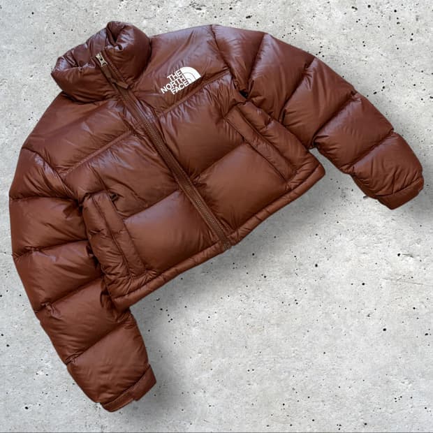 [S] 노스페이스 브라운 크롭 다운 숏패딩 눕시 C991