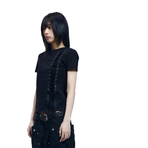 아캄 Eyelet Corset Half Top