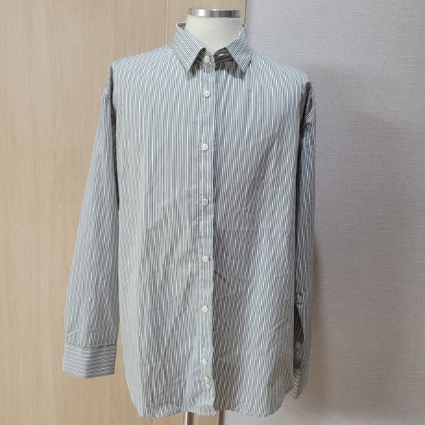 지이크 SIEG 남자 오버핏 스트라이프 셔츠 120 카키