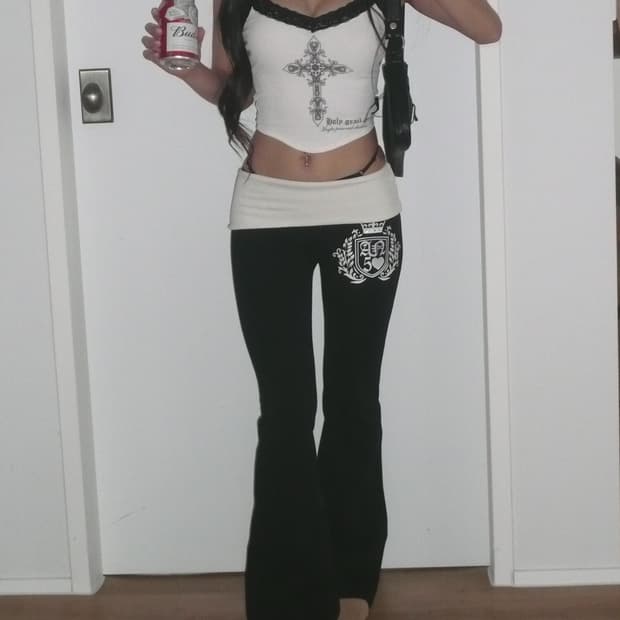 [S] 엔젤넘버555 부츠컷 폴디드 팬츠 블랙