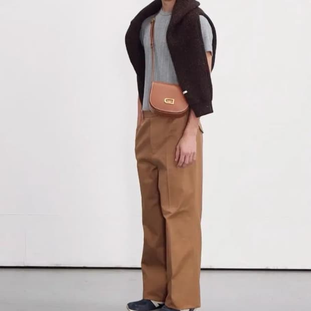 렉토 23FW 유니온 코튼 스트레이트 와이드 핏 팬츠 카키브라운