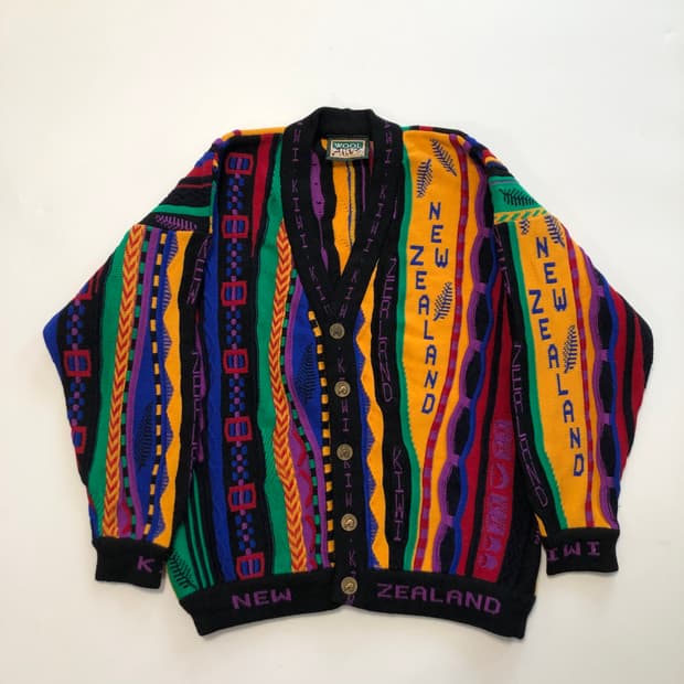 뉴질랜드 울 쿠지패턴 니트 가디건