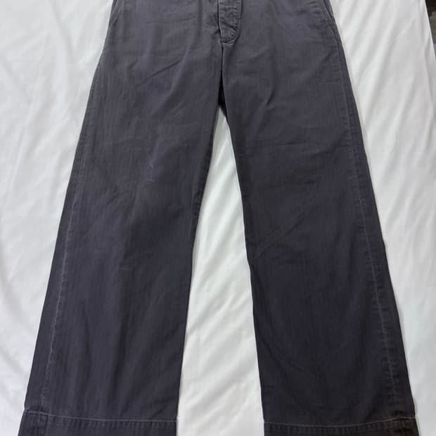 RRL 가먼트 다이 해링본 팬츠 블랙 34x32