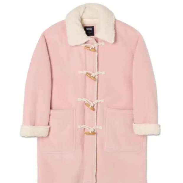 스파오 핑크 떡볶이 코트 M