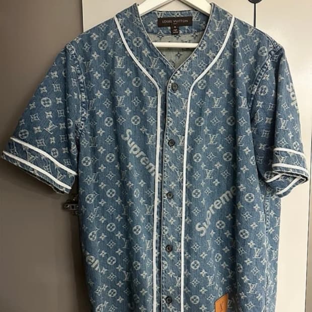 루이비통 슈프림 데님 베이스볼 저지