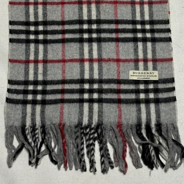 OS 버버리 그레이 노바체크 캐시미어 머플러