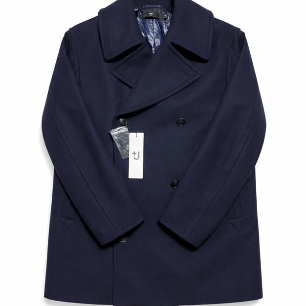 +J 유니클로 UNIQLO 울 블렌드 오버사이즈 네이비 피코트 M