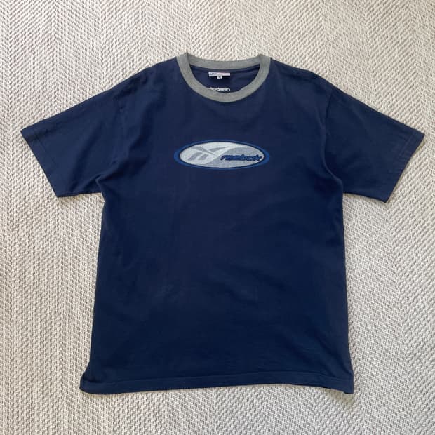 빈티지 reebok 로고 배색 반팔티