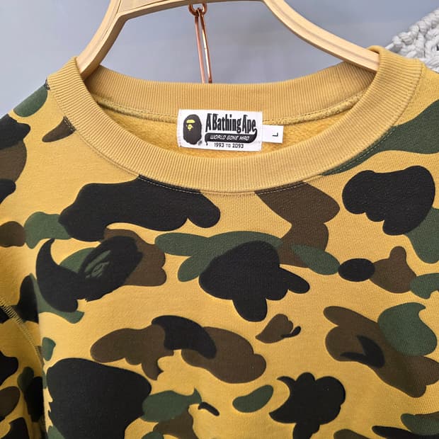 베이프 Bape 황계 카모 기모 맨투맨 L