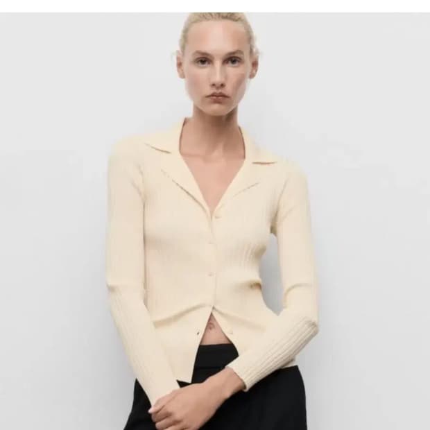 (새상품)망고 카라니트 가디건 M