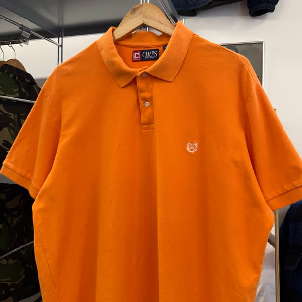 랄프로렌 챕스 오렌지 카라 티셔츠 (XL) 
