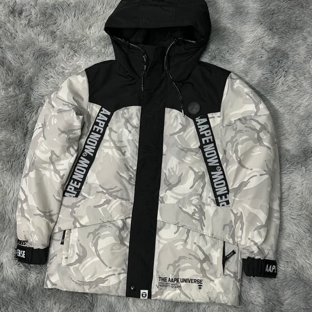 aape 에이프 by 베이프 카모 프린팅 후드 점퍼 s
