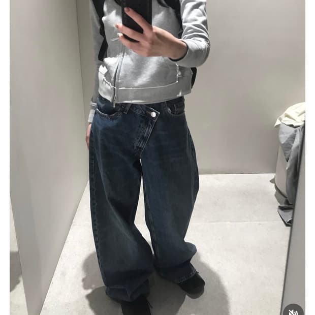 자라 언발란스 팬츠 연청