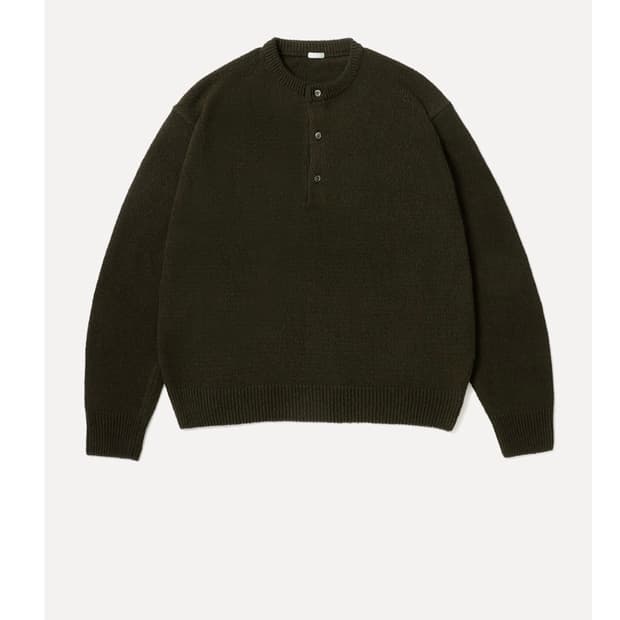 [3] 아프레쎄 26ss 실크 헨리넥 니트 올리브