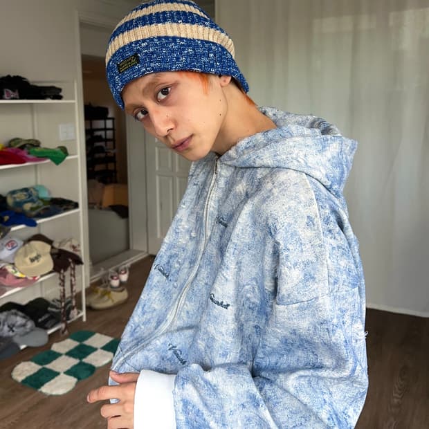 Vancarhell 스파클링 디스트레스 후드 집업