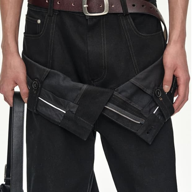 앤더슨벨 더블웨이스트밴드 와이드 레그 트라우저 34