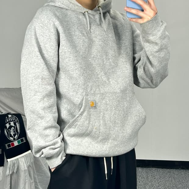 칼하트 미드웨이트 그레이 후드티 S 