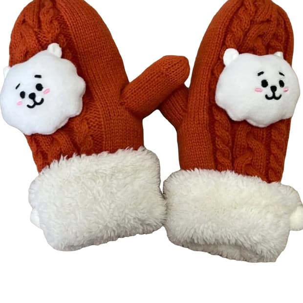 BT21 진 캐릭터 털장갑