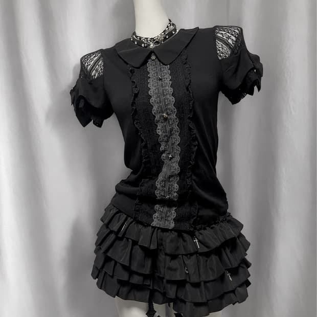 Axes femme 엑시즈팜 시스루 리본 탑
