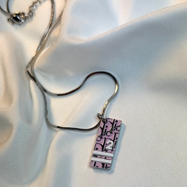 DIOR 디올 오블리크 패턴 목걸이