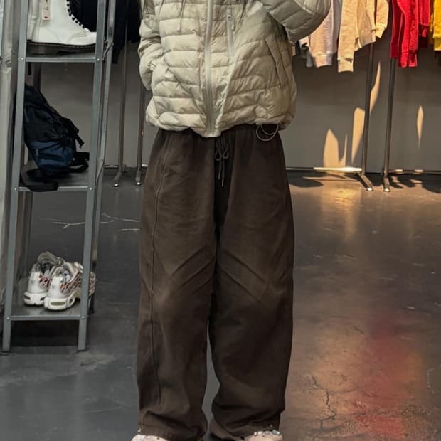 빈티지 라이트베이직 후드 경량패딩 A3045