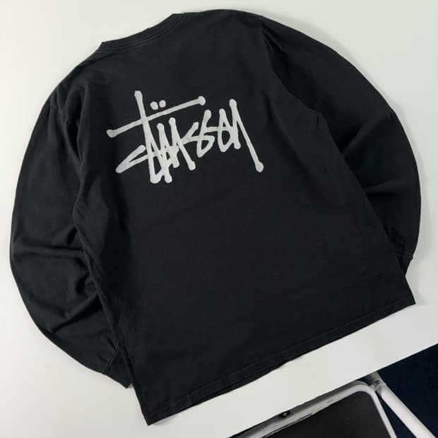 Stussy 스투시 베이직 스탁로고 블랙 롱슬리브 티셔츠