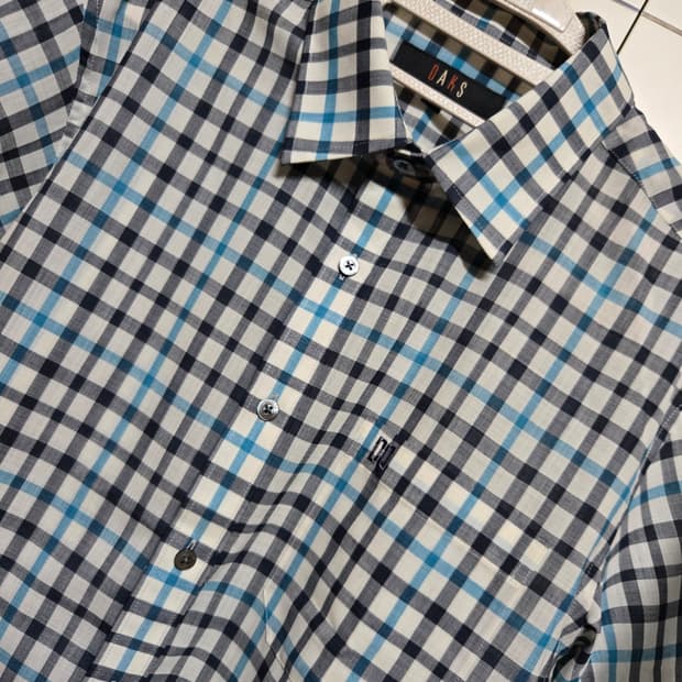 닥스 남성 모 체크 반팔셔츠(100사이즈)