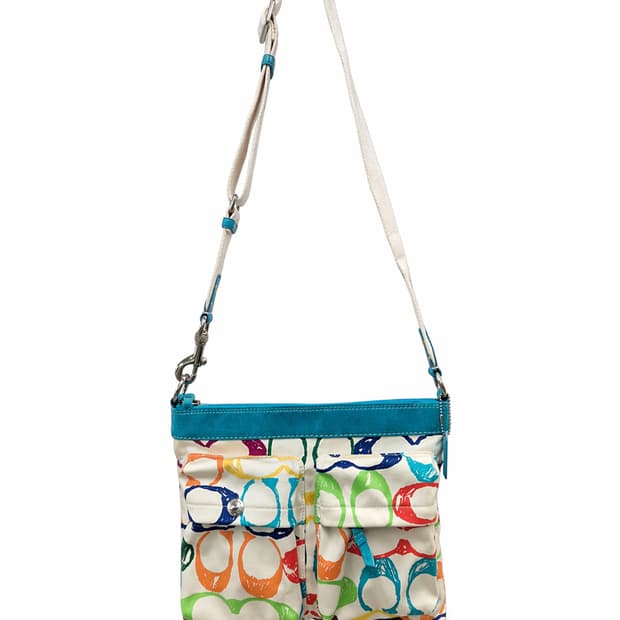 코치 멀티컬러 시그니처 크로스백