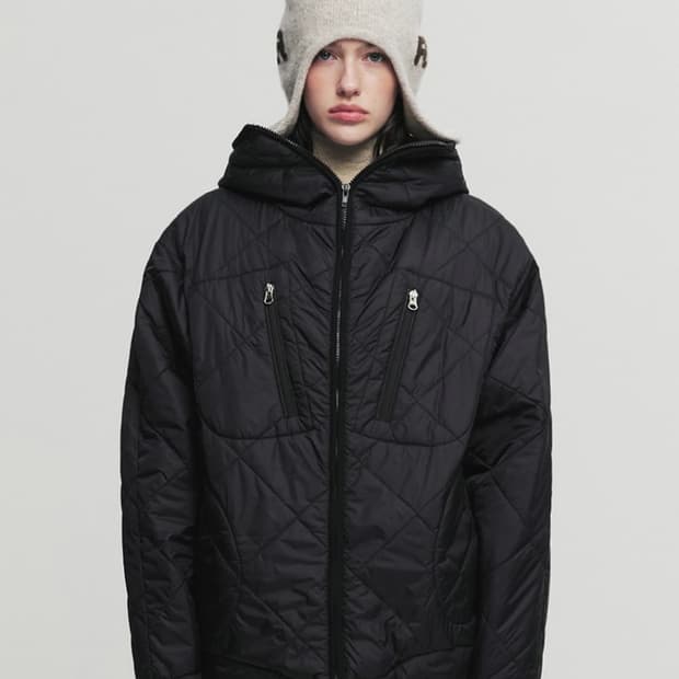 세릭 하이넥 패딩 후드집업