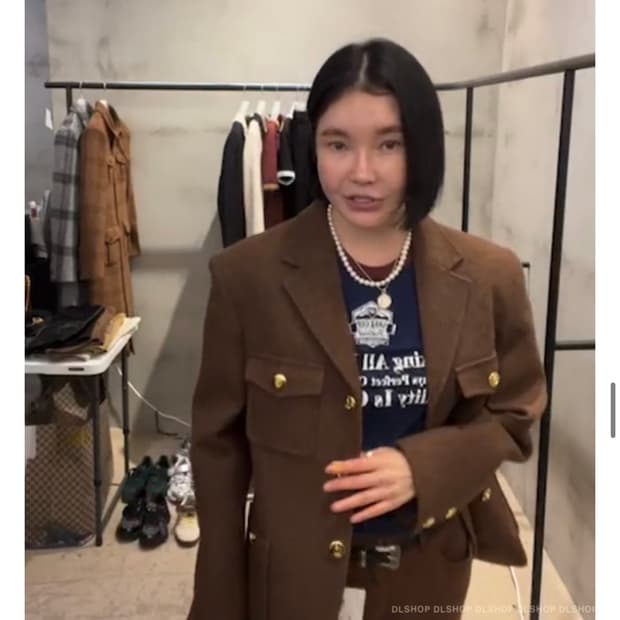 드엘샵 헬더 금장 사파리 울자켓