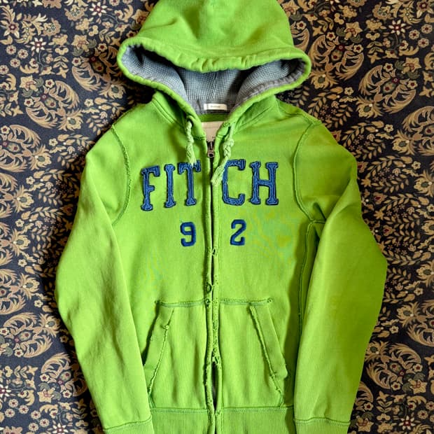 아베크롬비 아플리케 로고 후디 말차