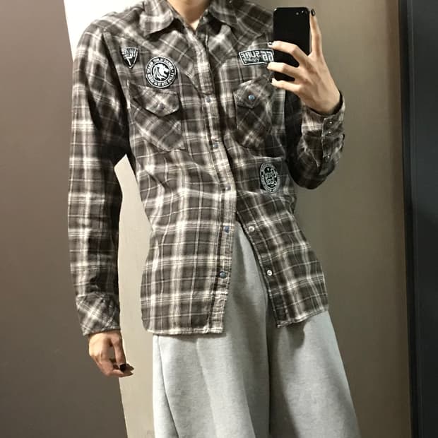 Button-up Patch Shirt