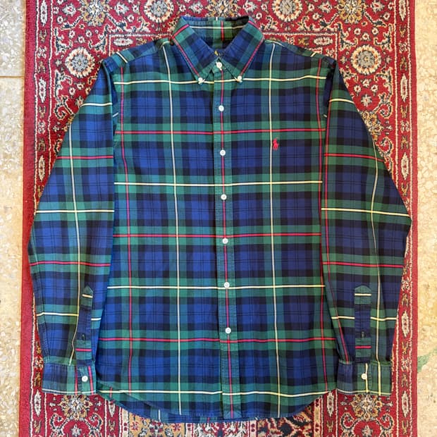 폴로 랄프로렌 클래식 핏 체크 셔츠 [ 100 ]