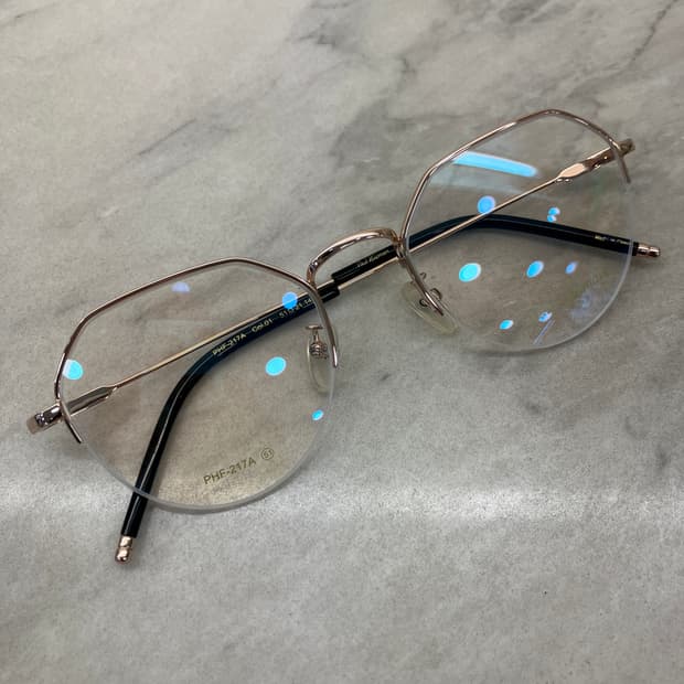 B41 폴 휴먼 Paul Hueman 로즈골드 라운드 반무테 안경