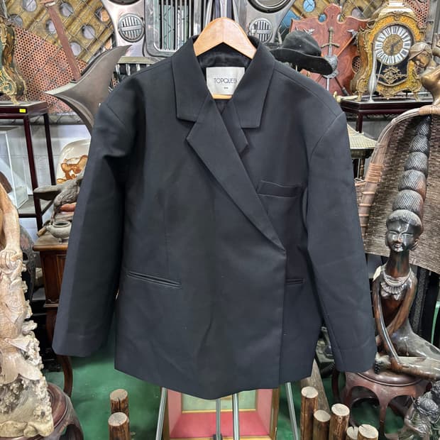 탑퀸(TOPQUEEN) 오버사이즈 더블 브레스티드 블레이저 자켓