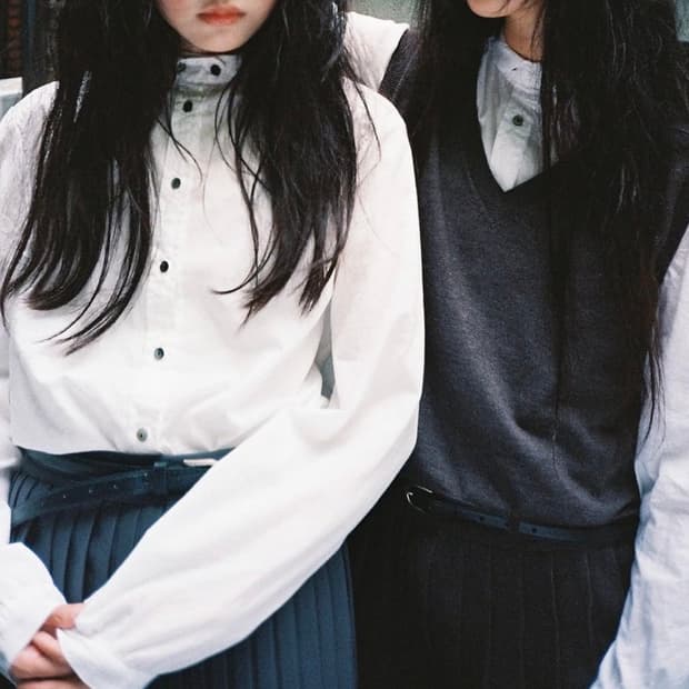 샵페어리 코디 세트 (레이스 칼라+셔츠+스커트)