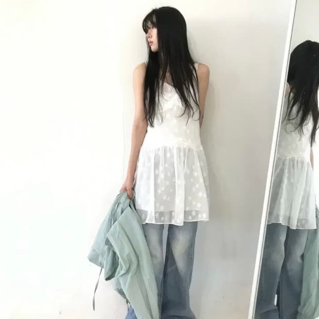 히피디피 chiffon stars ops white