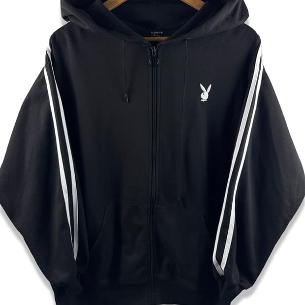 플레이보이  버니 검흰 후드집업2773
