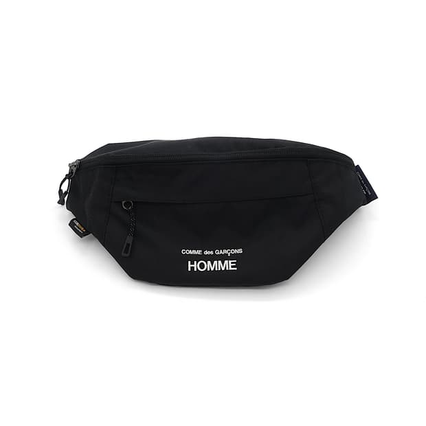 COMMEDESGARCONS 꼼데가르송 옴므 블랙 코듀라 웨이스트 벨트백